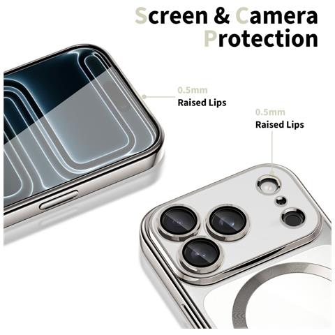 Custodia Trasparente Argento Magflex Per Iphone 17 Pro Max - Foto 1