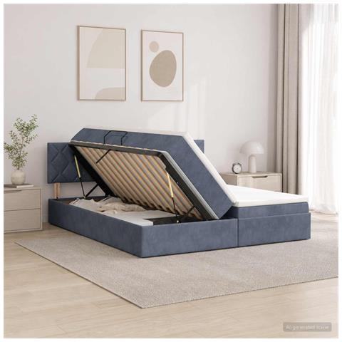 Letto con Contenitore con testiera 2 pz Grigio Scuro - Foto 2