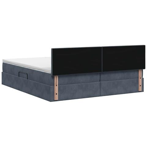 Letto con Contenitore con testiera 2 pz Grigio Scuro - Foto 9