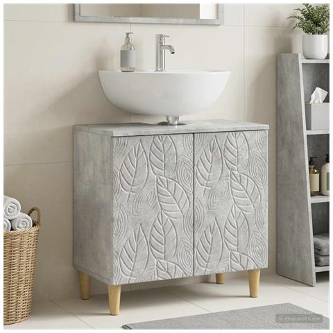 Armadio per Lavabo da Bagno DELFT Grigio Cemento - Foto 2