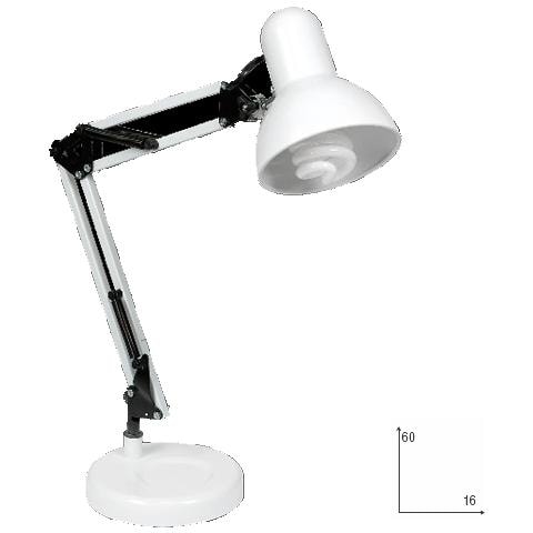 LDT033ARC-BIANCO - Lampada da tavolo moderna di colore bianco 60 watt E27 - Foto 2
