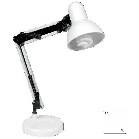 LDT033ARC-BIANCO - Lampada da tavolo moderna di colore bianco 60 watt E27 - Foto 1