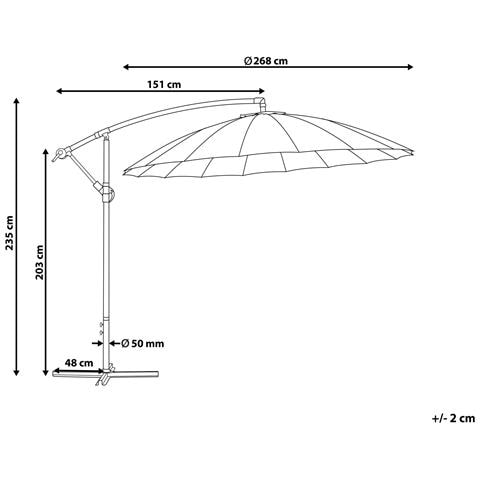 Ombrellone Da Giardino Beige 268 Cm Calabria Ii - Foto 34
