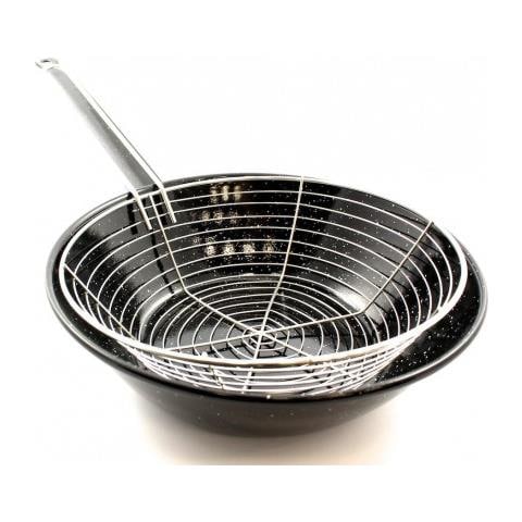 Padella Ferro Con Cestello Fritto 24cm Ferro Smaltato - Foto 1
