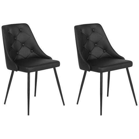 Set Di 2 Sedie Da Pranzo In Ecopelle Nera Valerie - Foto 19