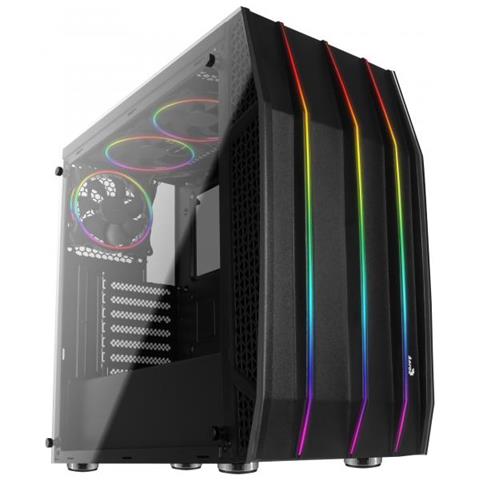 KLAW - Scatola PC, ATX, vetro temperato, frontale RGB, 3 ventole RGB - Foto 4