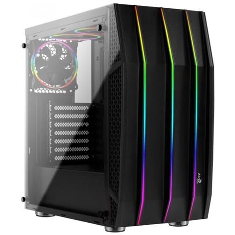 KLAW - Scatola PC, ATX, vetro temperato, frontale RGB, 3 ventole RGB - Foto 2