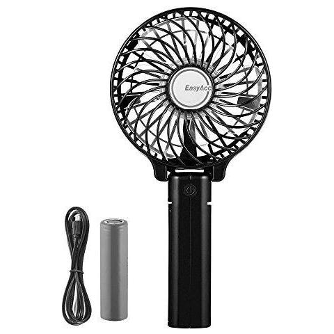 Elettrici Palmare Usb Fan Mini Portatile Ventola Esterna Con Batteria Ricaricabile 2600 Mah Pieghevole Handle Desktop Per La Casa E Viaggi - Nero - Foto 4