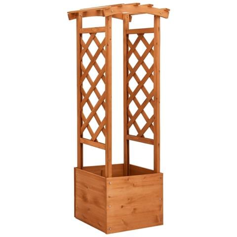 Fioriera A Traliccio Con Arco 49x39x130 Cm In Legno Di Abete - Foto 1