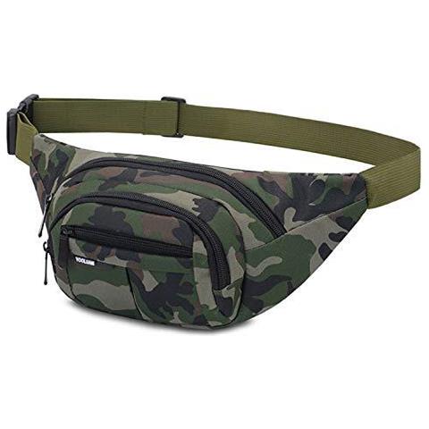 Marsupio Impermeabile Bum 3 Tasche Con Zip Di Viaggio Escursionismo Outdoor Sport Bum Bag Vacanze Denaro Hip Pouch Pack (verde 1) - Foto 1