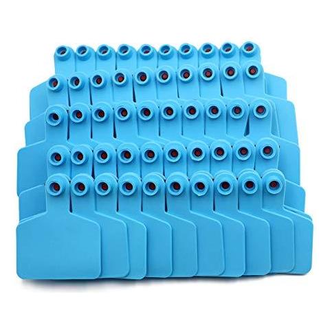 Bianco Ear Tag Carta Di Identificazione Del Bestiame Per Le Capre Sheep Pigs Hogs Mucca Bovino Vitello Fattoria Blu Tag Tpu Cattle Ear Tag Confezione Da 100 (blu)  - Foto 4