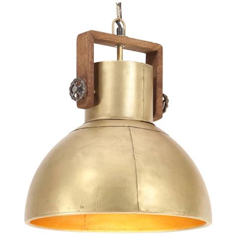 Lampada A Sospensione Industriale 25 W Ottone Rotonda 40 Cm E27 - Foto 1