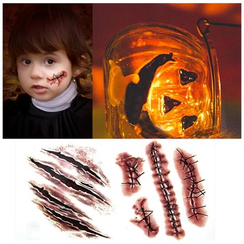 Tatuaggi Feriti/tatuaggi Finti Halloween 11 Fogli - Foto 8
