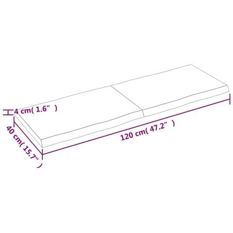Piano Tavolo Marrone Scuro 120x40x (2-4) cm Rovere Non Trattato - Foto 2