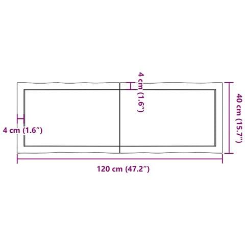 Piano Tavolo Marrone Scuro 120x40x (2-4) cm Rovere Non Trattato - Foto 9