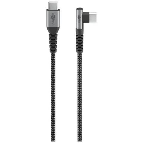 Goobay 64659 Cavo Usb 1 M Usb 2.0 Usb C Nero, Grigio - Foto 1