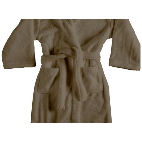 Accappatoio Con Cappuccio In Morbida Spugna Mod. Sophie Tinta Unita Vari Colori S Tortora - Foto 2