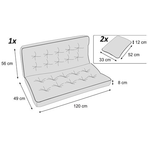 Cuscino Per Altalena Hollywood, Morbido Cuscino Per Seduta, Resistente Cuscino Per Altalena Da Giardino, Cuscino Adatto Per Roulotte, Cuscino Per Panca Con Schienale. Larghezza 120 Cm - Blu Scuro - Foto 2