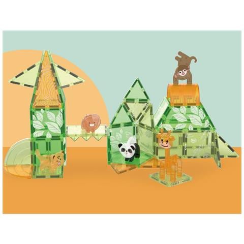 Set Di Gioco Magnetico Da 50 Pezzi - Modello Giungla, Verde - Foto 2