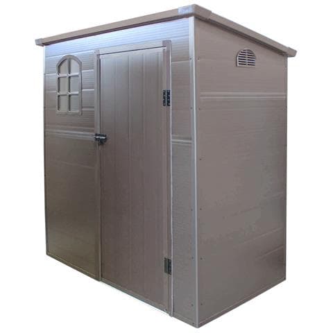 Casetta Cottage Monofalda Da Giardino Porta Attrezzi In Resina Effetto Legno Chamonix Marrone - Foto 1