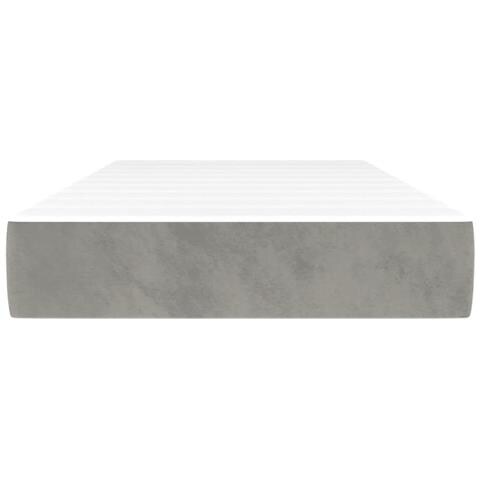 Materasso A Molle Grigio Chiaro 80x210x20 Cm In Velluto - Foto 3