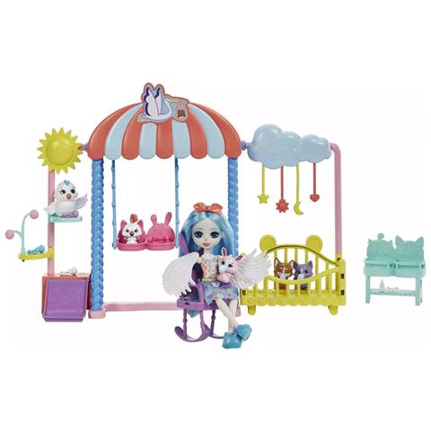 Playset Nursery Enchantimals Con Bambola Starley Animali E Accessori, Multicolore - Foto 1