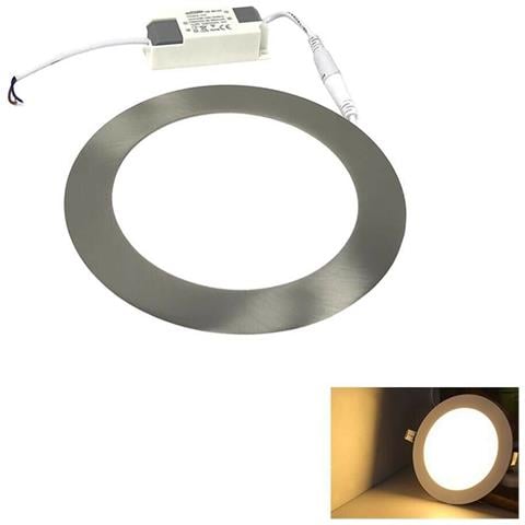 Pannello Led Luce Calda 3000k Faretto Slim Incasso 12 W In Acciaio Silver - Foto 1