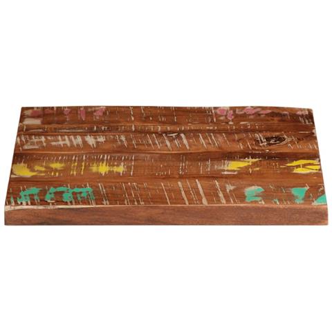 Piano Tavolo 40x40x2,5 Cm Quadrato Legno Massello Di Recupero - Foto 3