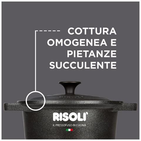 Tegame Le Pignatte - Nero - Alluminio Pressofuso - 24x24x7,5 Cm - Foto 2