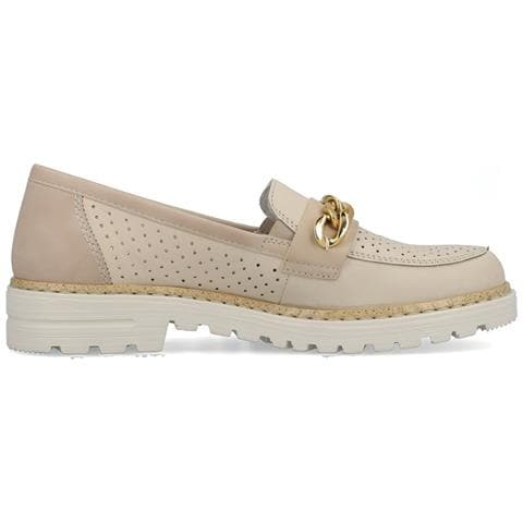 Beige Casual Closed Loafers Mocassino Pelle Scarpe Donna Beige Eu 37, 54852-60 - Foto 3