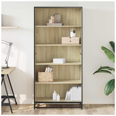 Libreria Rovere Sonoma 80,5x35x170,5 Cm In Truciolato - Foto 3