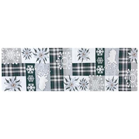 Tovaglia Pasqua Centrino Runner Tavola Fantasia Edelweiss Cervo Made Italy 40x180 Verde - Foto 1
