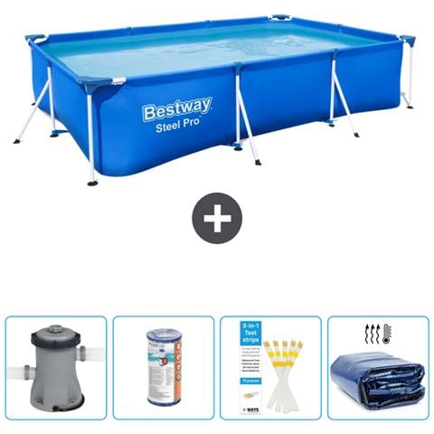 Piscina Fuori Terra - Rettangolo - 300x201x66 Cm - Blu - Include Accessori Coordinati Cb50 - Foto 1