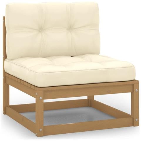 Lusso Casadino -  Divano Centrale Da Giardino Con Cuscini Crema Massello Di Pino - Foto 2