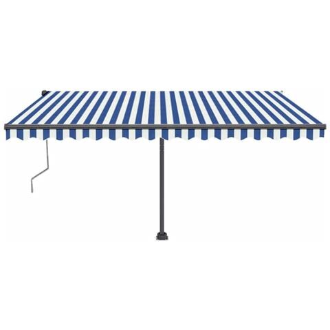 Tenda Automatica Con Sensore Vento E Led 400x350 Cm Blu Bianca - Foto 1