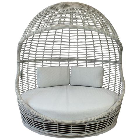 Aitana - Conchiglione Con Struttura In Alluminio Wicker Grigio Chiaro - Foto 1