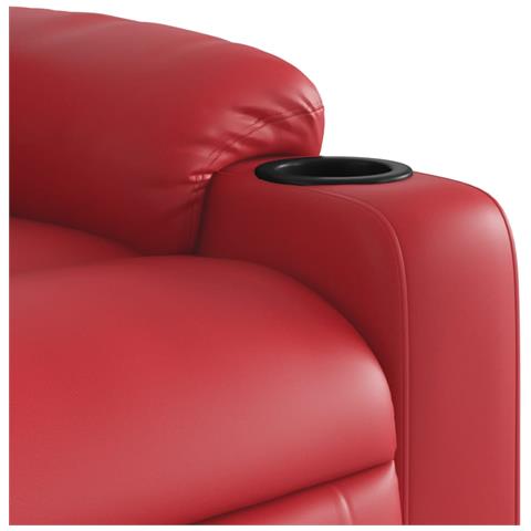 Poltrona Massaggiante Reclinabile Rossa in Similpelle - Foto 9