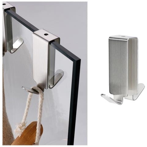 Bagno Schermi Doccia E Porte In Vetro Gancio Porta Asciugamani Gancio Doppio Corto (confezione Da 4) - Foto 5