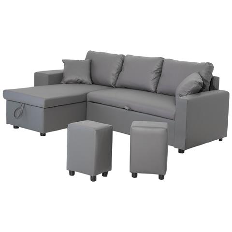 Tonydivano Letto Angolare A 3 Posti Grigio - Foto 1