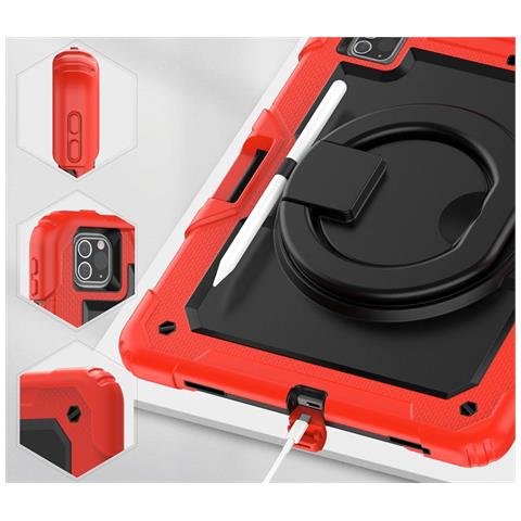 Custodia Per Ipad Pro 11"" Con Supporto Girevole E Alloggiamento Per Stilo Rosso - Foto 4