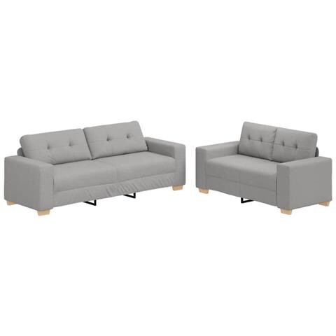 Set di divani 2 pcs Grigio 221 x 78 x 80 cm Tessuto - Foto 1