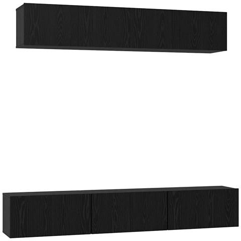Set mobile TV 5 pcs Rovere Nero Media 80 x 30 x 30.5 cm - Foto 1