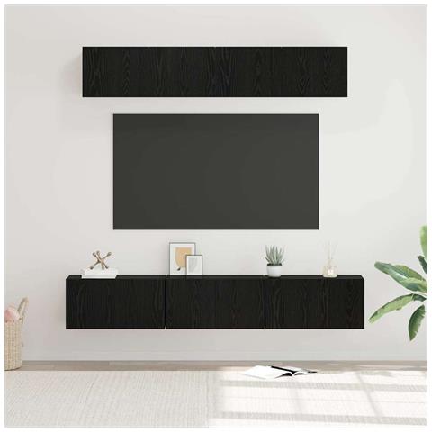 Set mobile TV 5 pcs Rovere Nero Media 80 x 30 x 30.5 cm - Foto 2