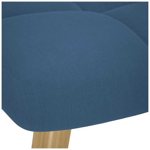 Poltrona Relax con Poggiapiedi Blu in Tessuto - Foto 9