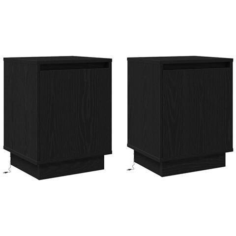 Armadio da Notte 2 pcs Nero 39 x 34.5 x 50 cm Legno multistrato - Foto 1
