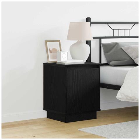 Armadio da Notte 2 pcs Nero 39 x 34.5 x 50 cm Legno multistrato - Foto 2