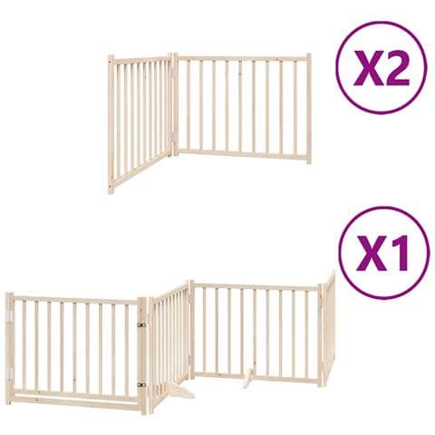 Cancello per Cani Porta Pieghevole 8 Pannelli 640 cm in Pioppo - Foto 1