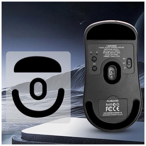 Piedini Di Ricambio Neri In Ptfe Per Mouse Aston G03 Pro - Scorrimento Migliorato (1 Foglio) - Foto 3