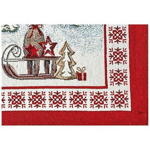 Tovaglia Centrino Runner Tavolo Fantasie Natalizie Centrotavola Cinigliato Made Italy 40x130 Polo Nord - Foto 2