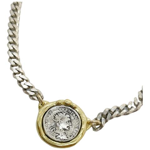Collana Con Catena Di Diamanti E Medaglione Centrale Misto - Foto 2